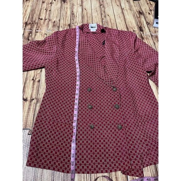 Vintage Leslie Fay Dresses Red Button Blazer Size 16 - Picture 6 of 7